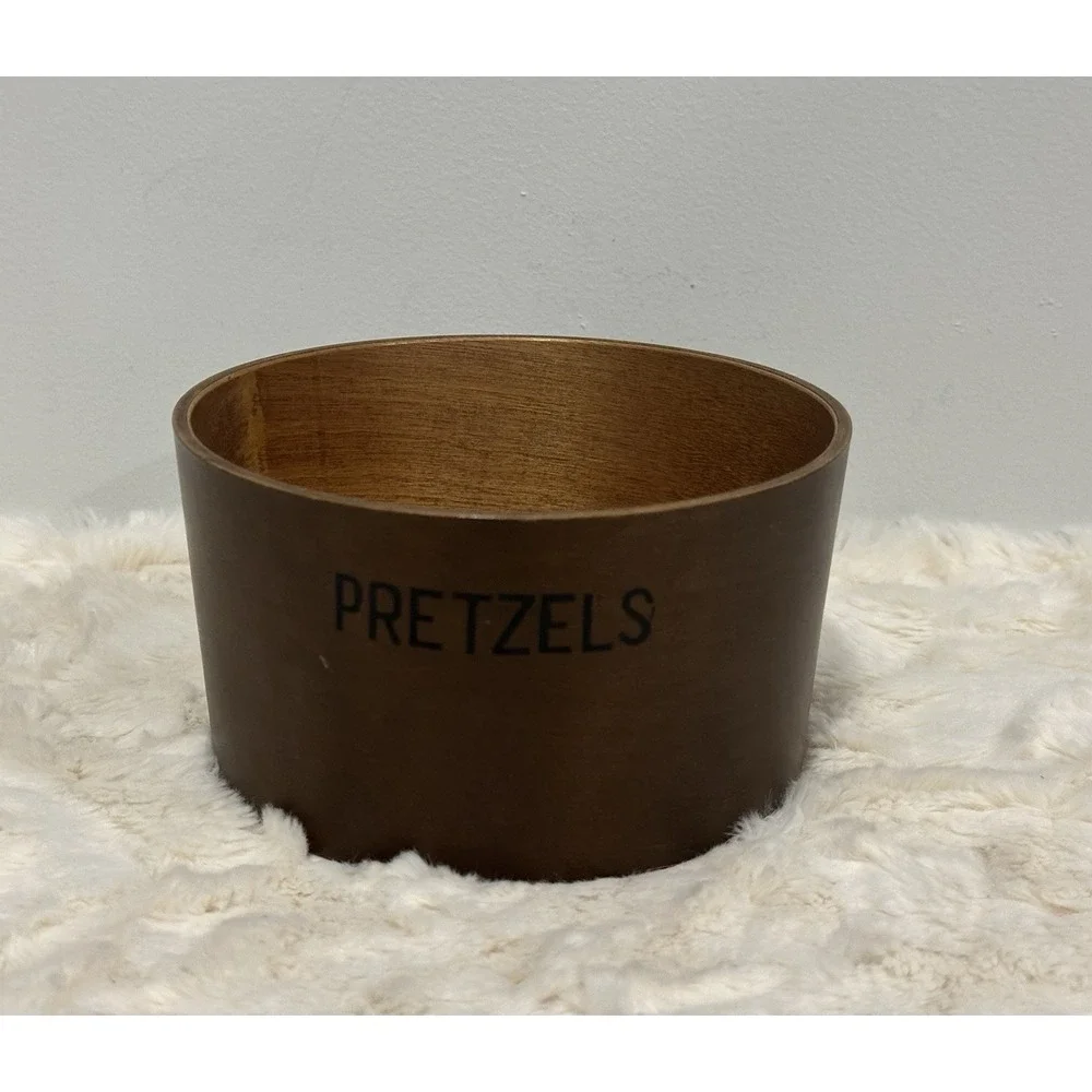 Vtg Nesting Bowls Nuts Chips Pretzels Peanuts Japan‎ Barware MCM Teak Wood?